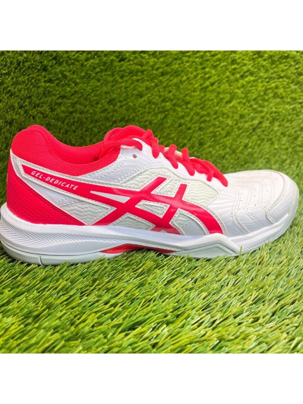 Asics Gel-Dedicate 6 Womens Size 7.5 White Athletic Tennis Shoes Sneakers